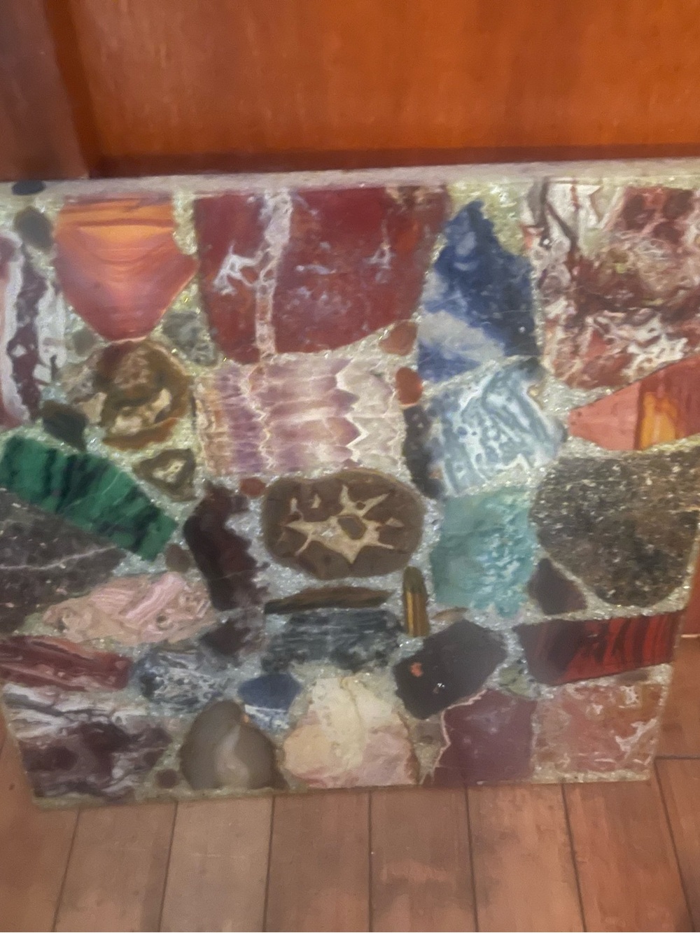 Colorful Agate Stone Mosaic Wall Art - Multicolor